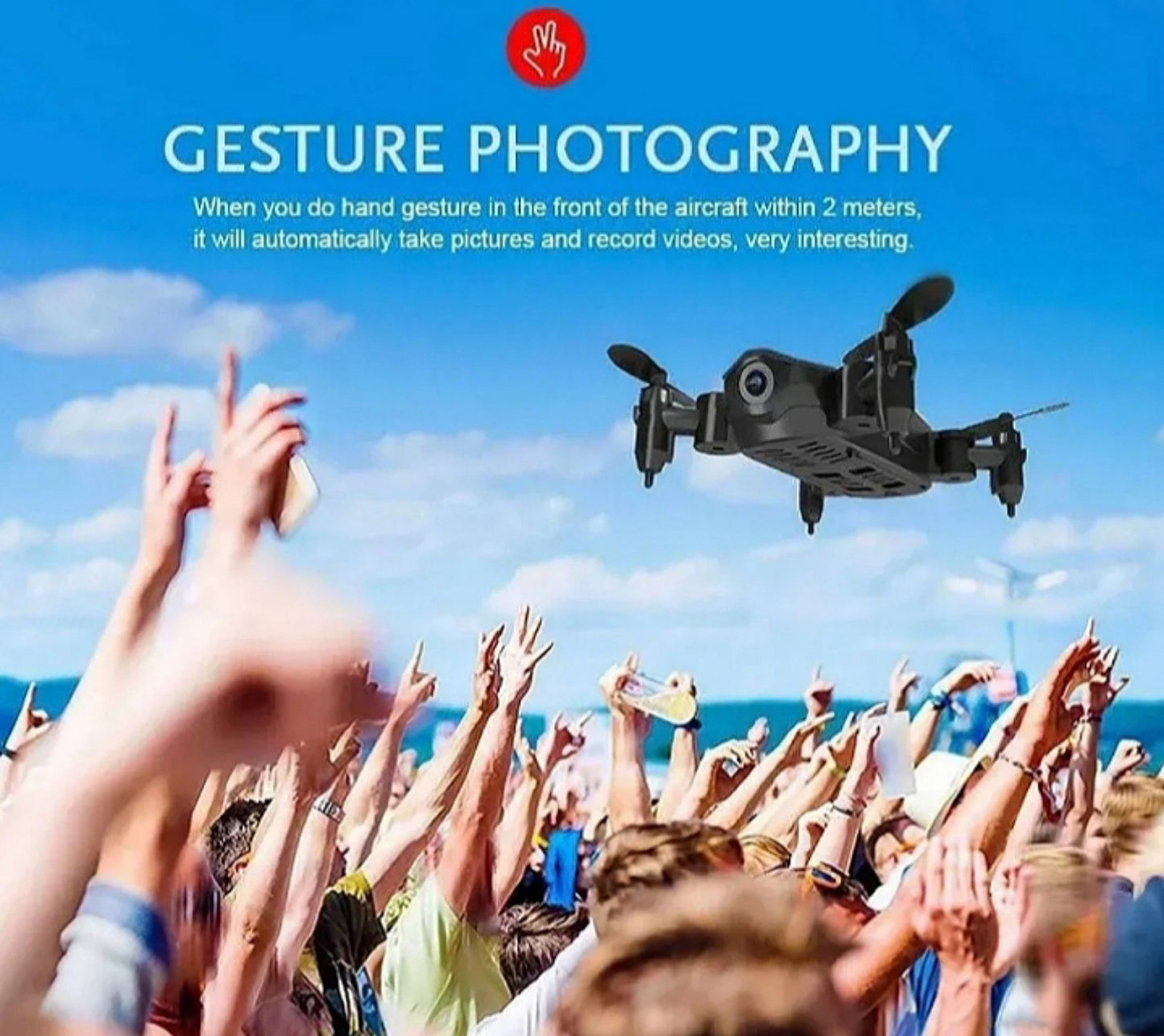 Mini Explore dron snima video uz pomoć gestikulacije