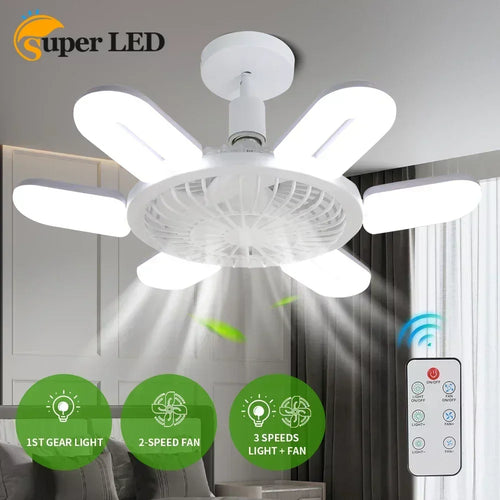 Plafonski ventilator sa LED svetlom i sklopivim krilima – 60W