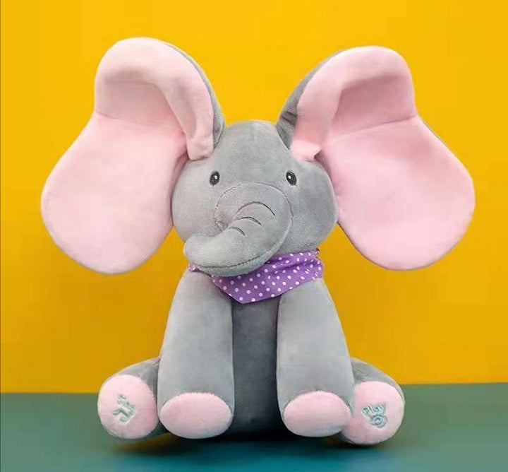 Pevajući slon Flappy se igra peekaboo-a sa ušima – savršena igračka za mališane