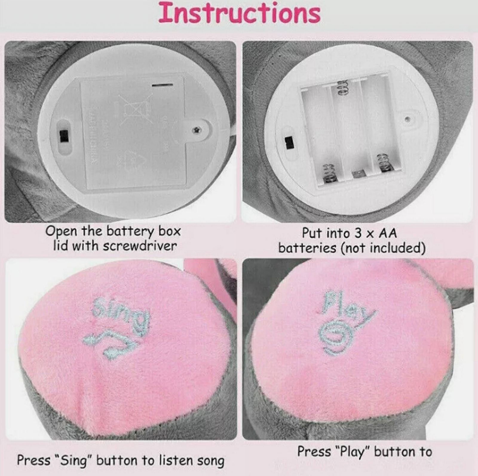 Slon igračka sa ušima koje se pomeraju i mekanim plišanim telom – umirujuća igračka za bebe