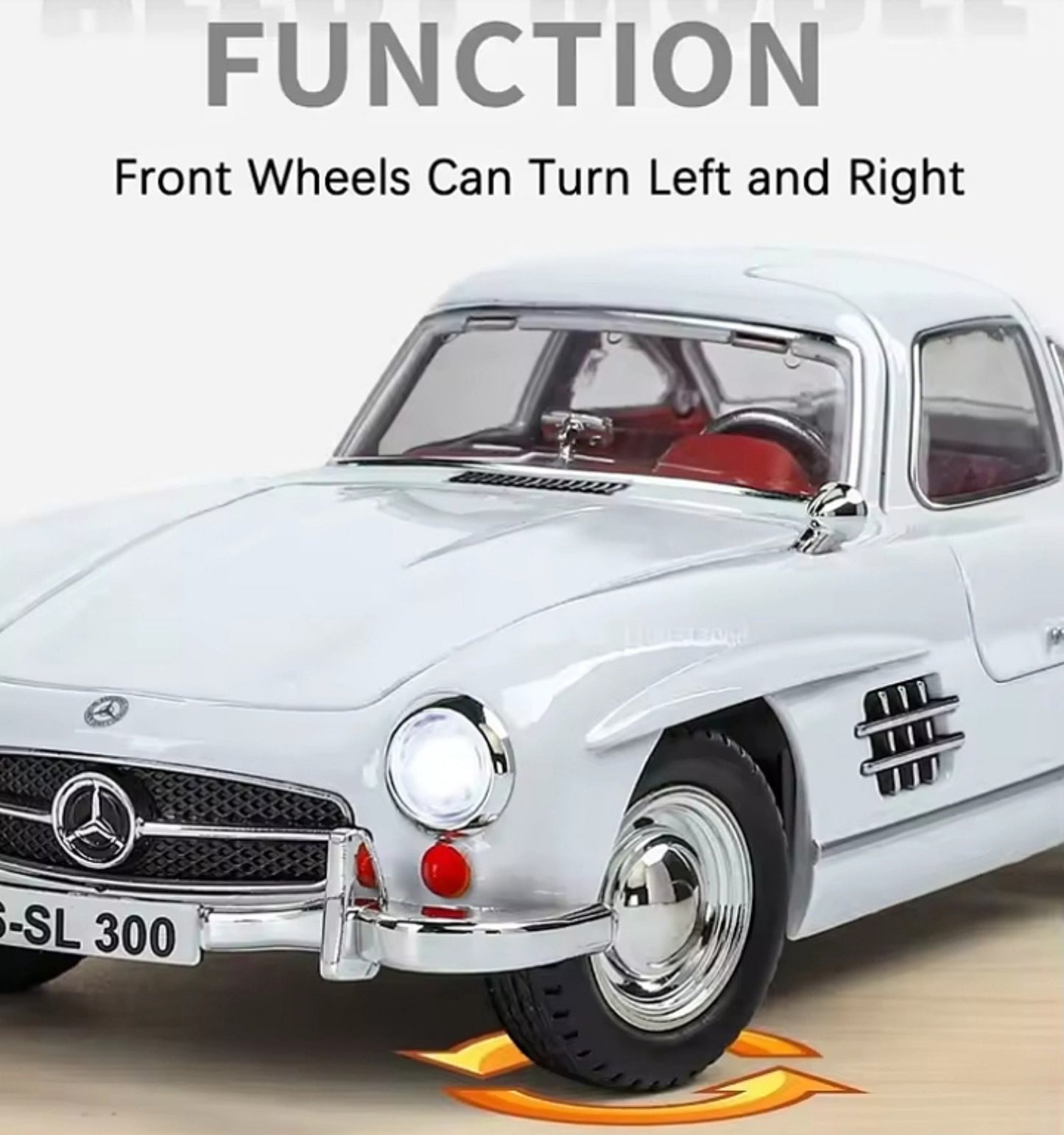 Mercedes-Benz 300SL 1:24 – Kolekcionarski Diecast Model sa Svetlima i Zvukom