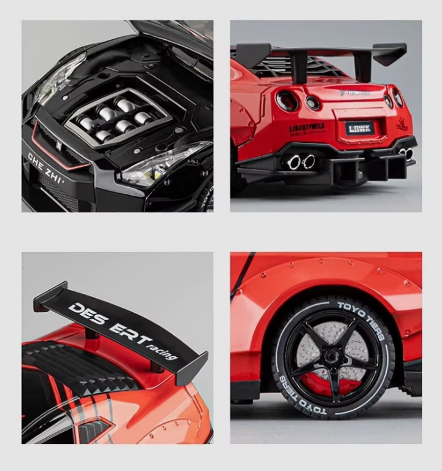 🏁 Nissan GT-R R35 – Metalni model sa svetlosnim i dimnim efektima!
