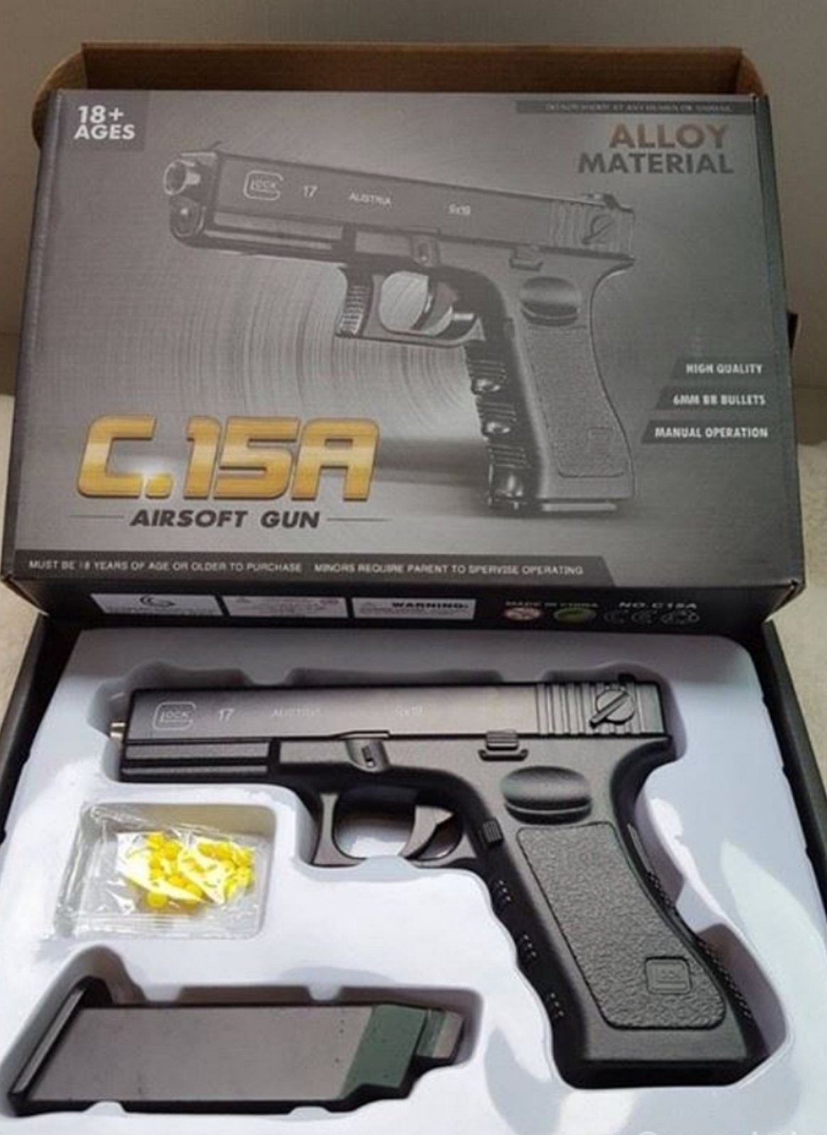 C15A Airsoft Pištolj – Full Metal Replika sa Realnim Osećajem u Ruci i 500 gratis metkica