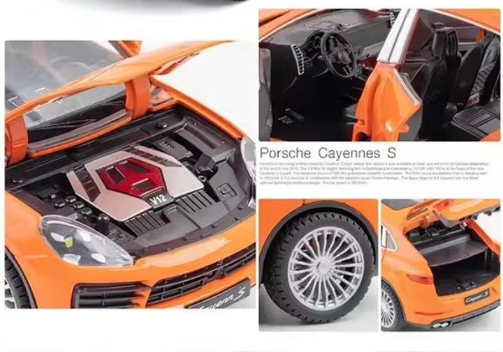 🚘 Porsche Cayenne S 1:24 – Metalni Auto sa Svetlom, Zvukom i Mehanizmom na Potezanje