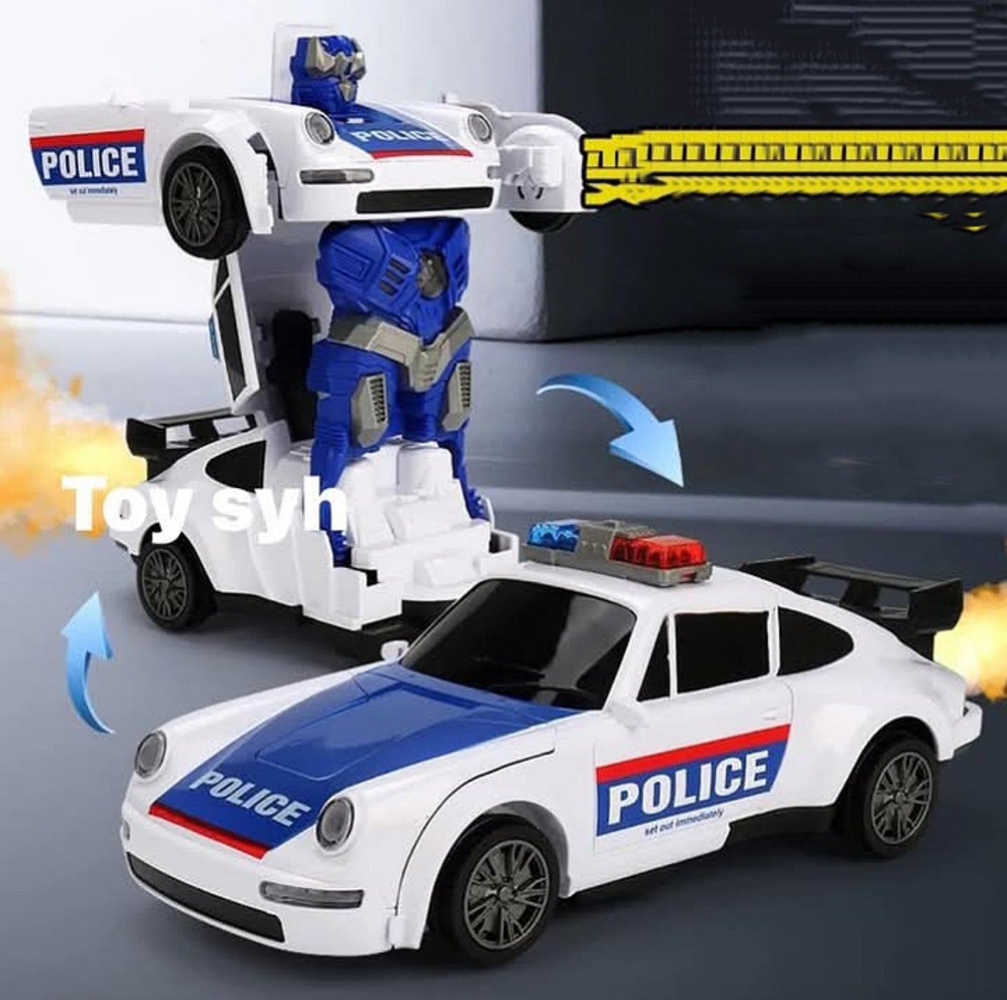 🚓 Porsche Policijski Auto 2u1 – Transformiši ga u robota!