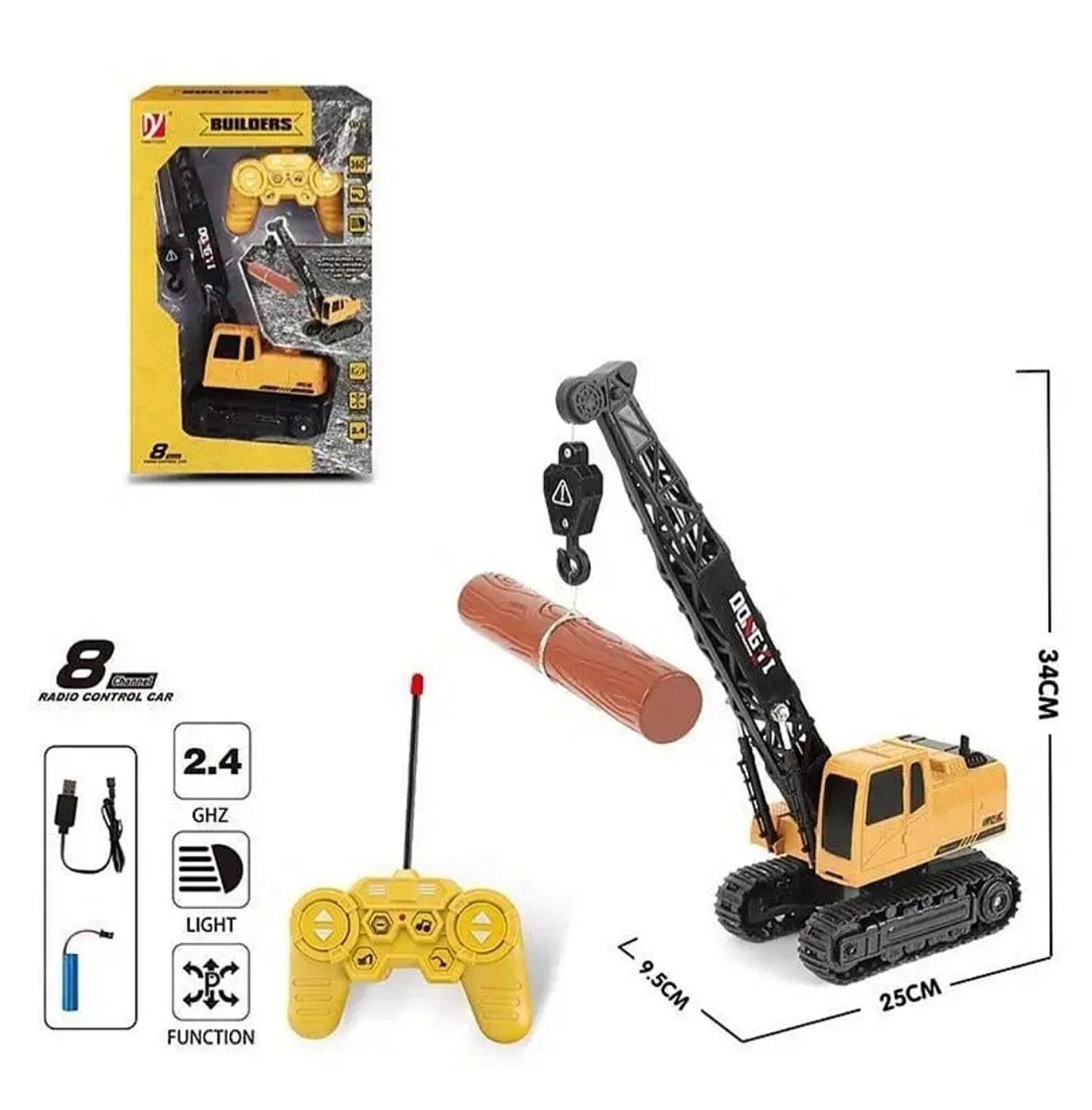 🚧 Građevinski Kran na Daljinsko Upravljanje – 1:12 Skala