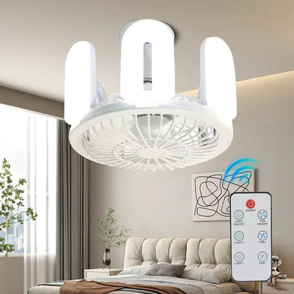 Plafonski ventilator sa LED svetlom i sklopivim krilima – 60W