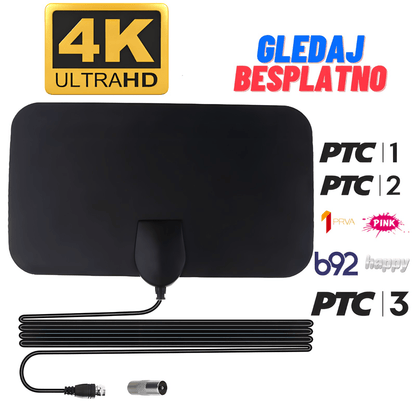 Digitalna Sobna TV Antena DVB-T2, Full HD
