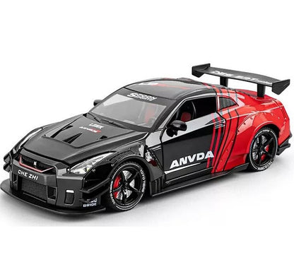 🏁 Nissan GT-R R35 – Metalni model sa svetlosnim i dimnim efektima!
