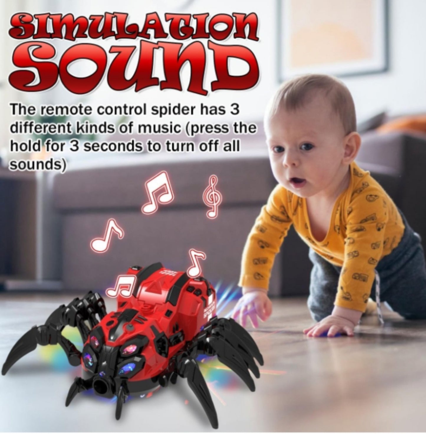 🕷️ RC Spider Robot – Pauk koji se kreće, svetli i ispušta maglu!