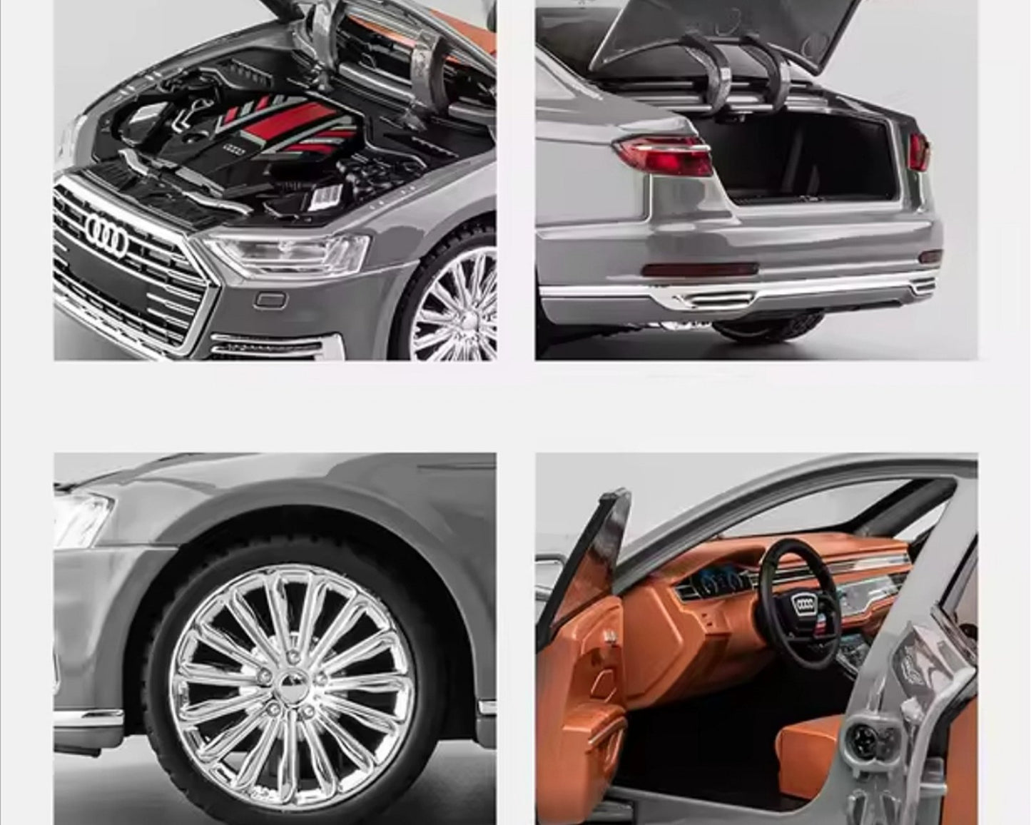 🚘 Audi A8 2024 – Metalna maketa 1:24 sa perosnlizovanim tablicama