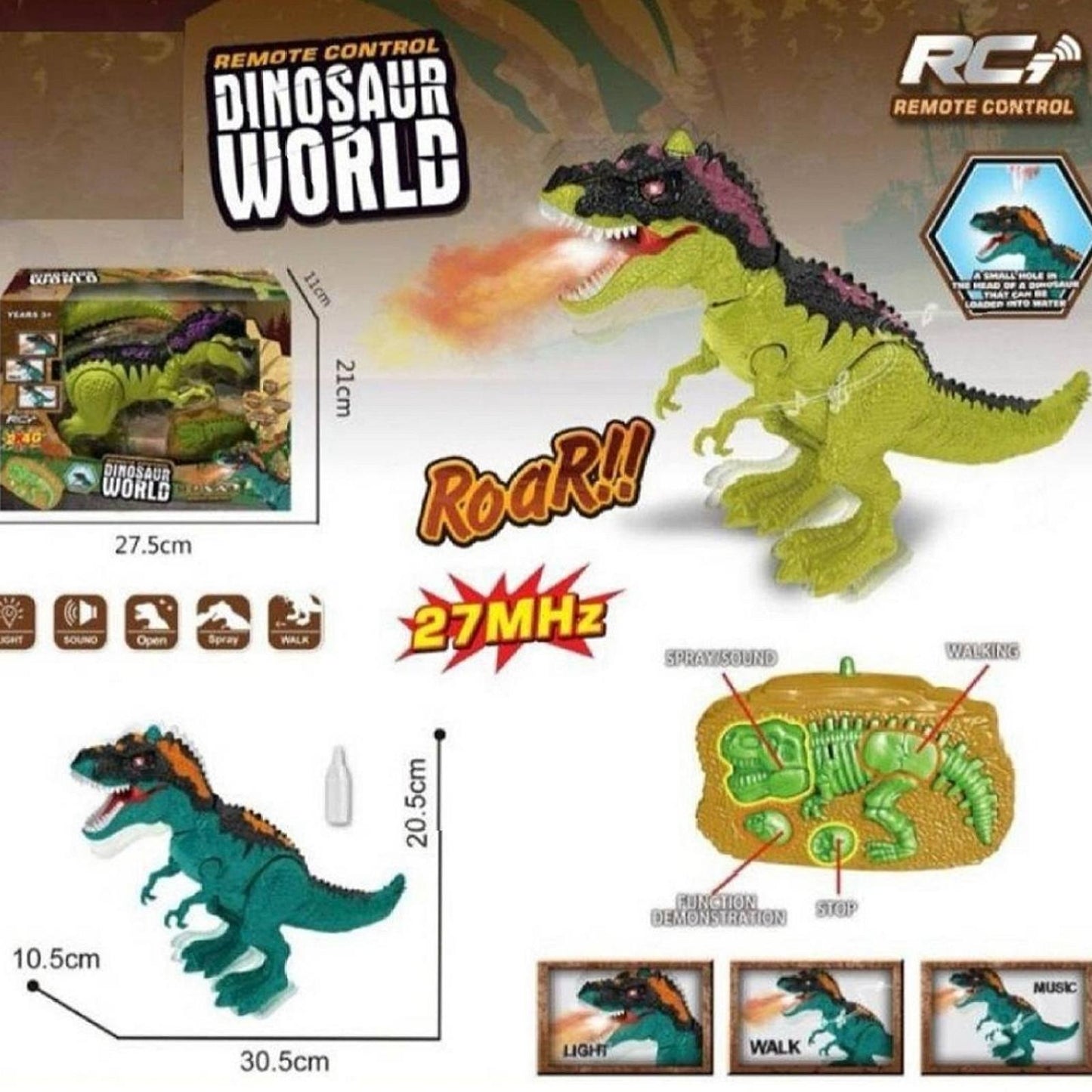 🦖 T-Rex Robot Dinosaur sa dim efektom na daljinski