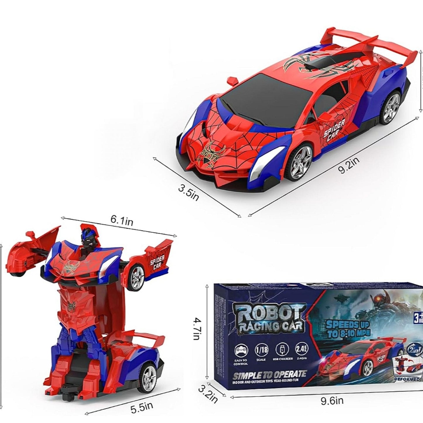 Transformers robot auto 2u1 – svetlo, zvuk i transformacija na daljinski 🚗➡️🤖