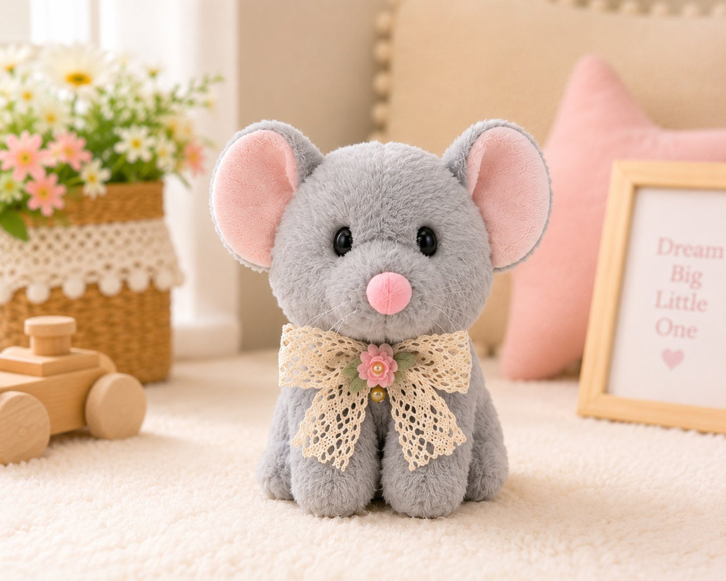 🐭 Plišani miš 15 cm – mekana igračka za decu