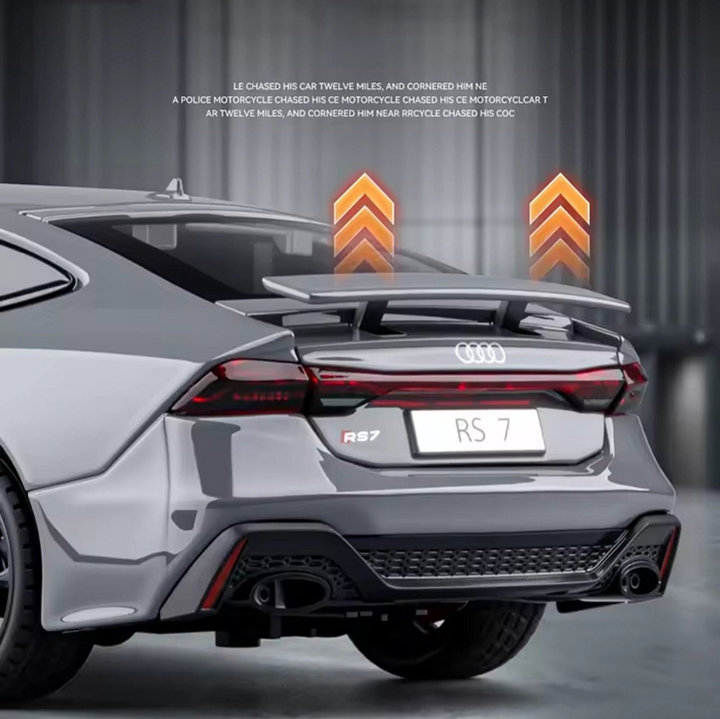 Metalni Audi RS7 1:24 – Svetla, Zvučni Efekti i Personalizovane Tablice