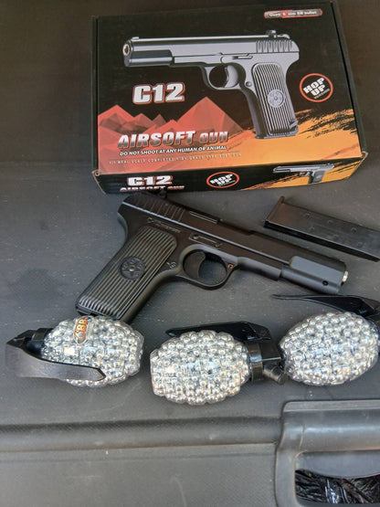 Metalna Airsoft Replika C12 Tetejac (6mm) – Ceo od Metala + Gratis 500 Kuglica